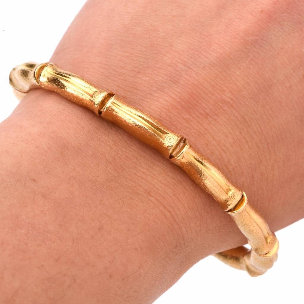 Gold Bamboo Motif Bracelet 2