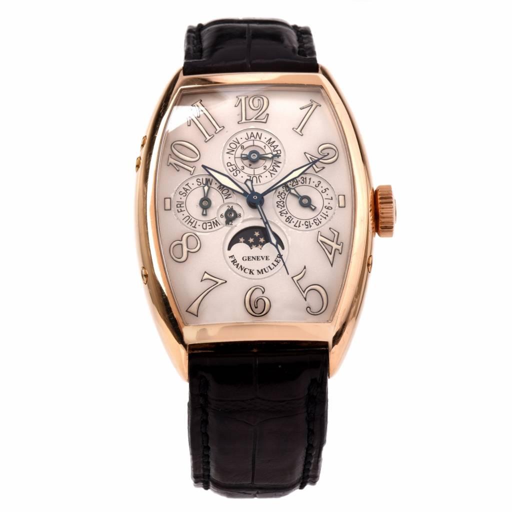 Franck Muller Rose Gold Casablanca Perpetual Calendar Automatic Wristwatch In Excellent Condition In Miami, FL