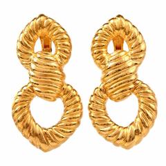 Vintage Zolotas Gold Doorknob Earrings