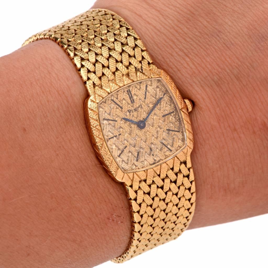 Piaget Lady's Yellow Gold Bracelet Wristwatch  4