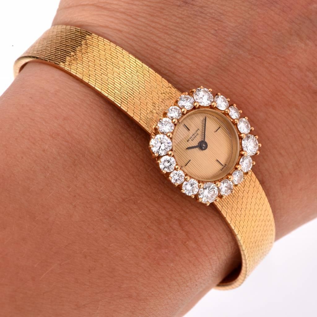 Patek Philippe Lady's Yellow Gold Diamond Wristwatch 2