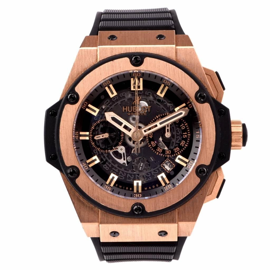 Modern Hublot Yellow Gold King Power Unico Chronograph Automatic Wristwatch