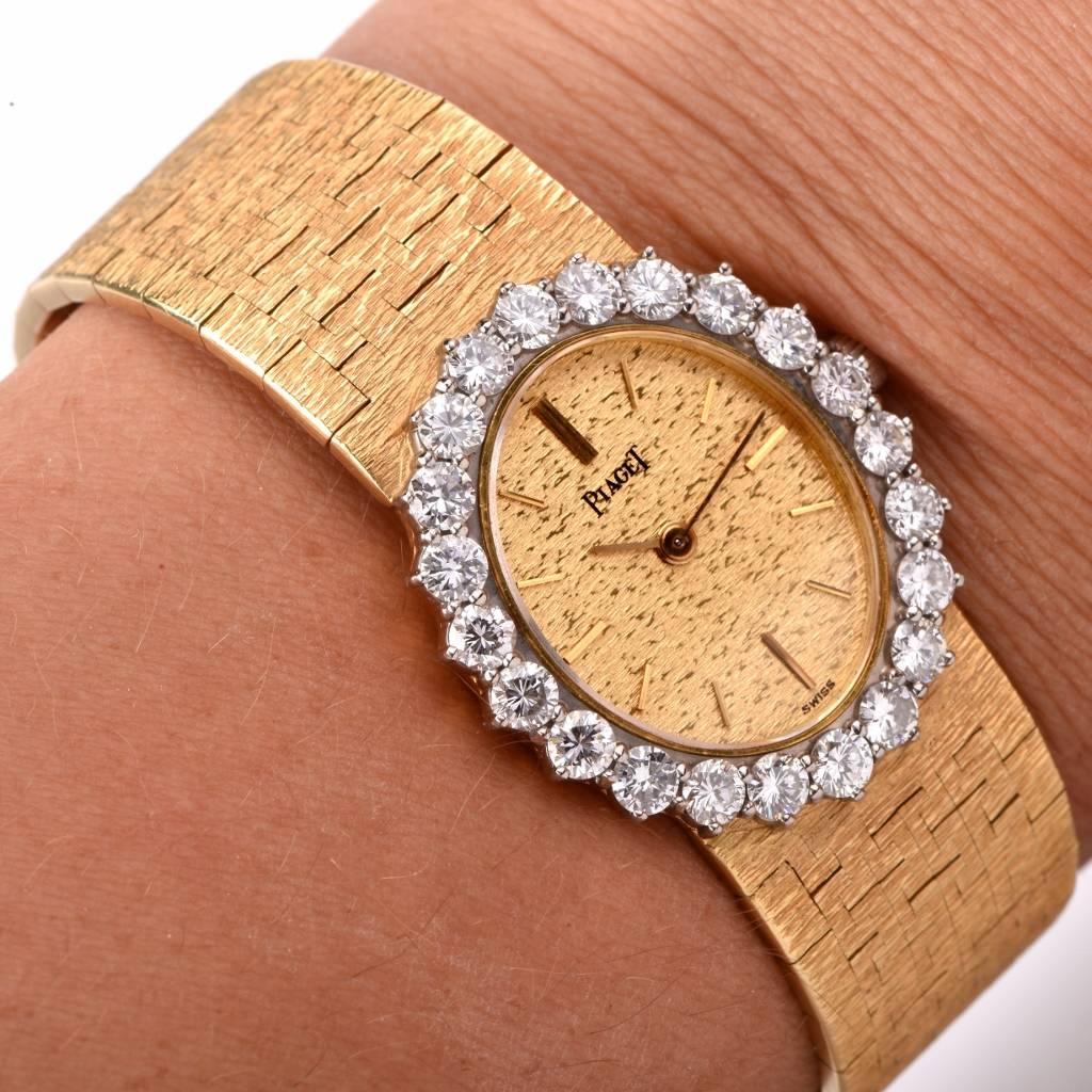 Piaget Lady's Yellow Gold Diamond Wristwatch Ref 9338 A6 3