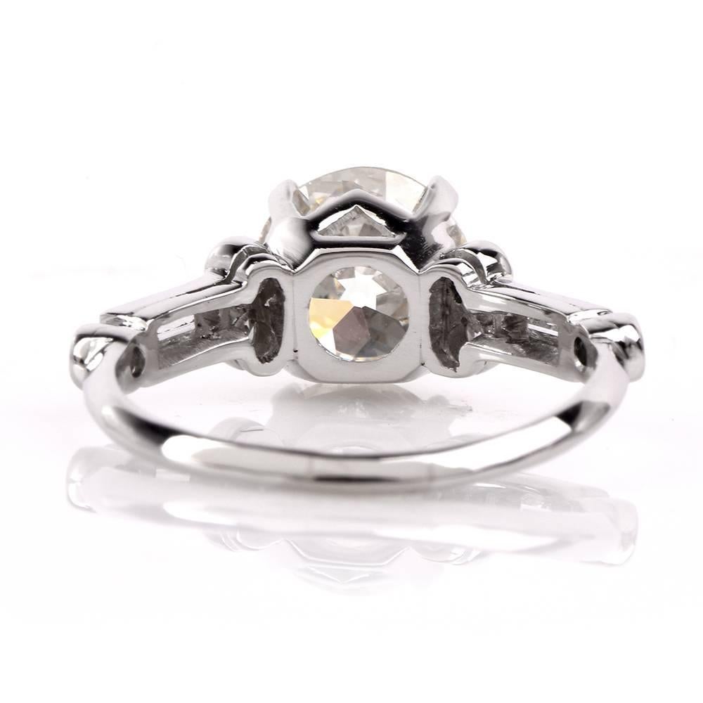 Antique Art Deco  Diamond Platinum Engagement Ring 2
