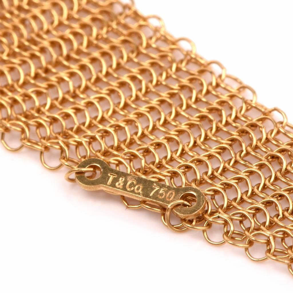 Tiffany & Co. Elsa Peretti Gold Mesh Scarf Necklace In Excellent Condition In Miami, FL