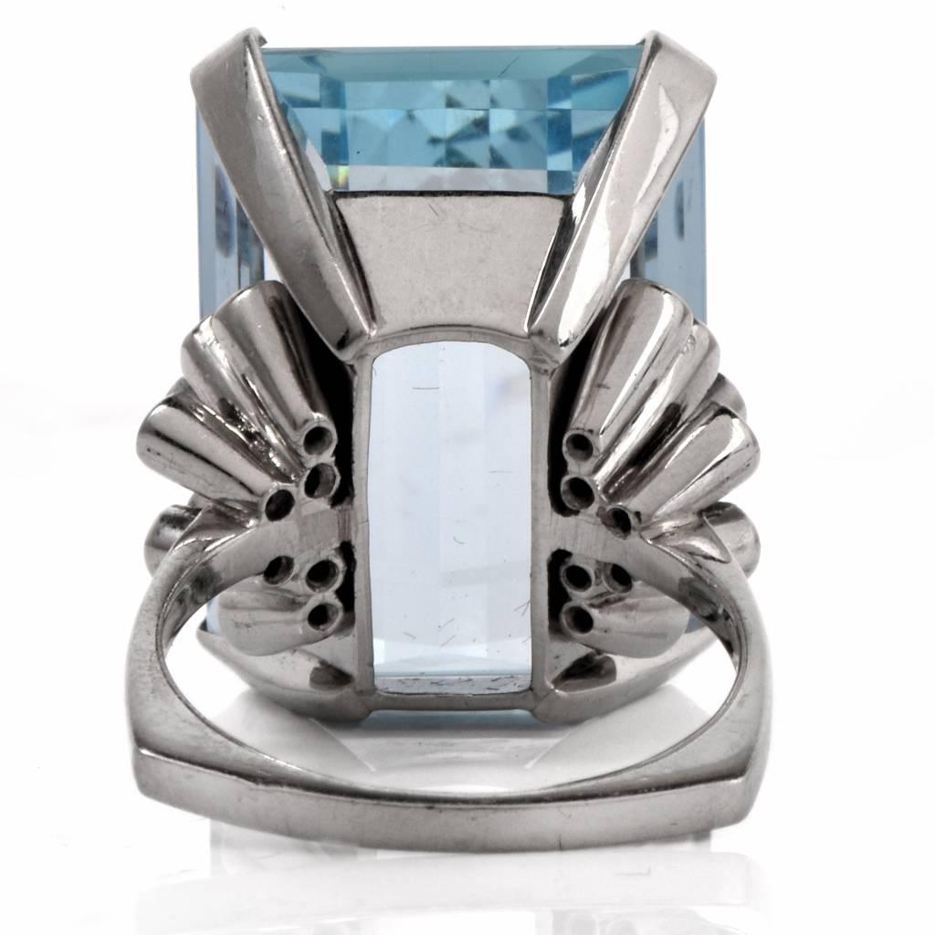 Fine Aquamarine Diamond Platinum Ring 1
