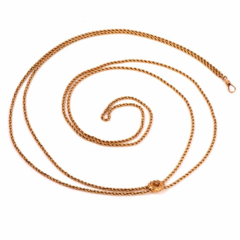 Twister Rope Chain Pattern Ladies Gold Twisted Rope Pattern Slide Chain at 1stDibs