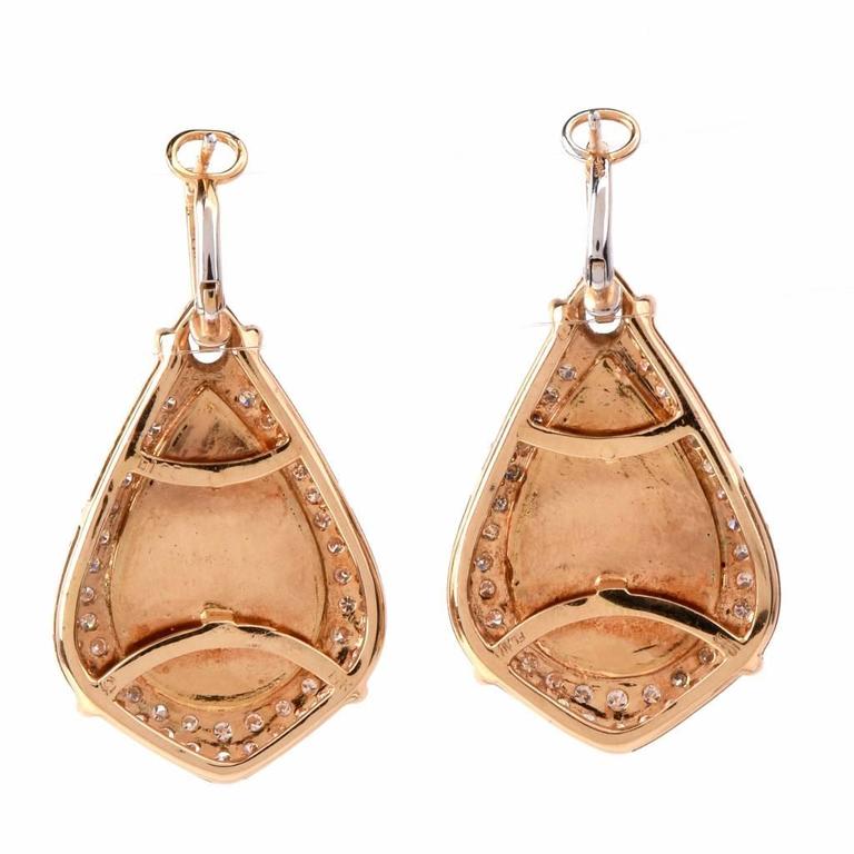 Opal Diamond Gold Pendant Earrings 1
