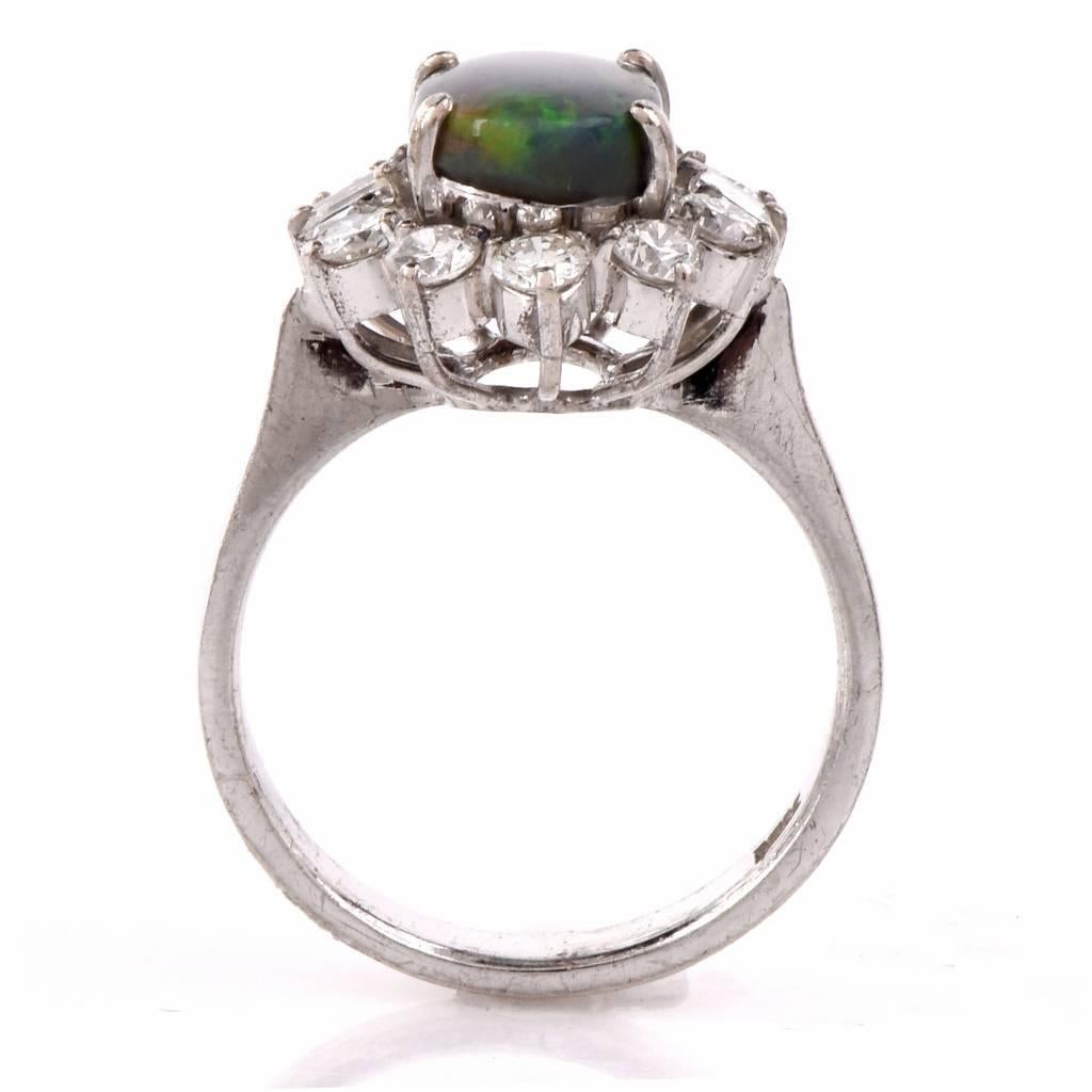 Women's 1960s Opal Diamond Gold Ring