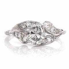 Diamond Platinum Filigree Engagement Ring