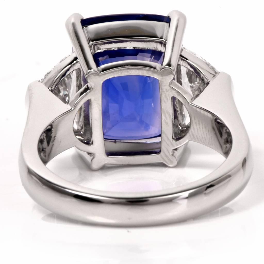 Women's Stunning Rare Large No Heat AGL Cert Natural Ceylon Sapphire Platinum Ring
