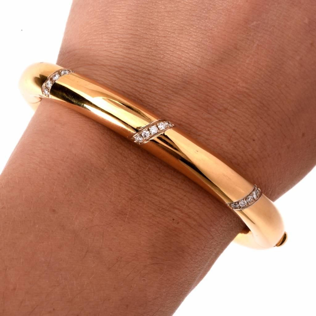 Women's Diamond Gold Bangle Bracelet 