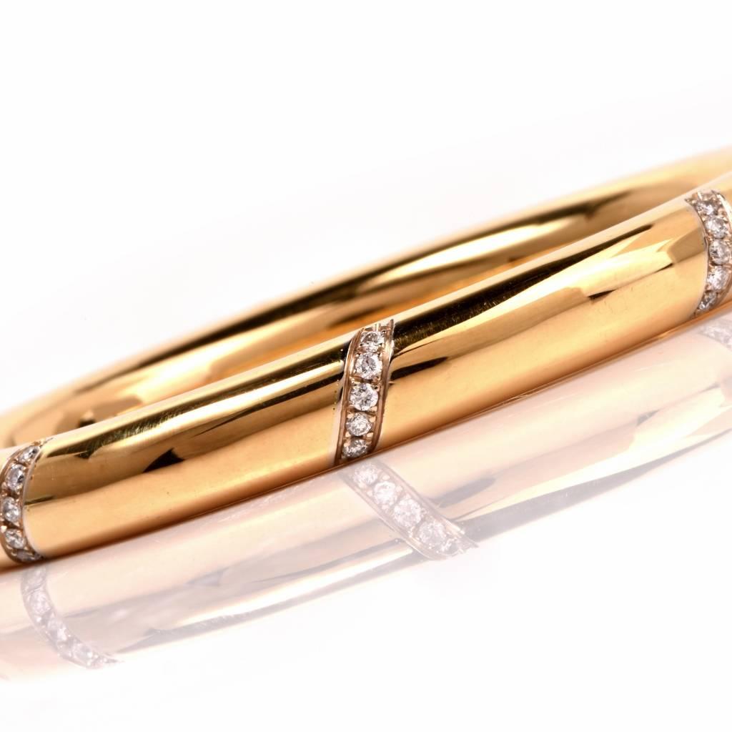 Diamond Gold Bangle Bracelet  1