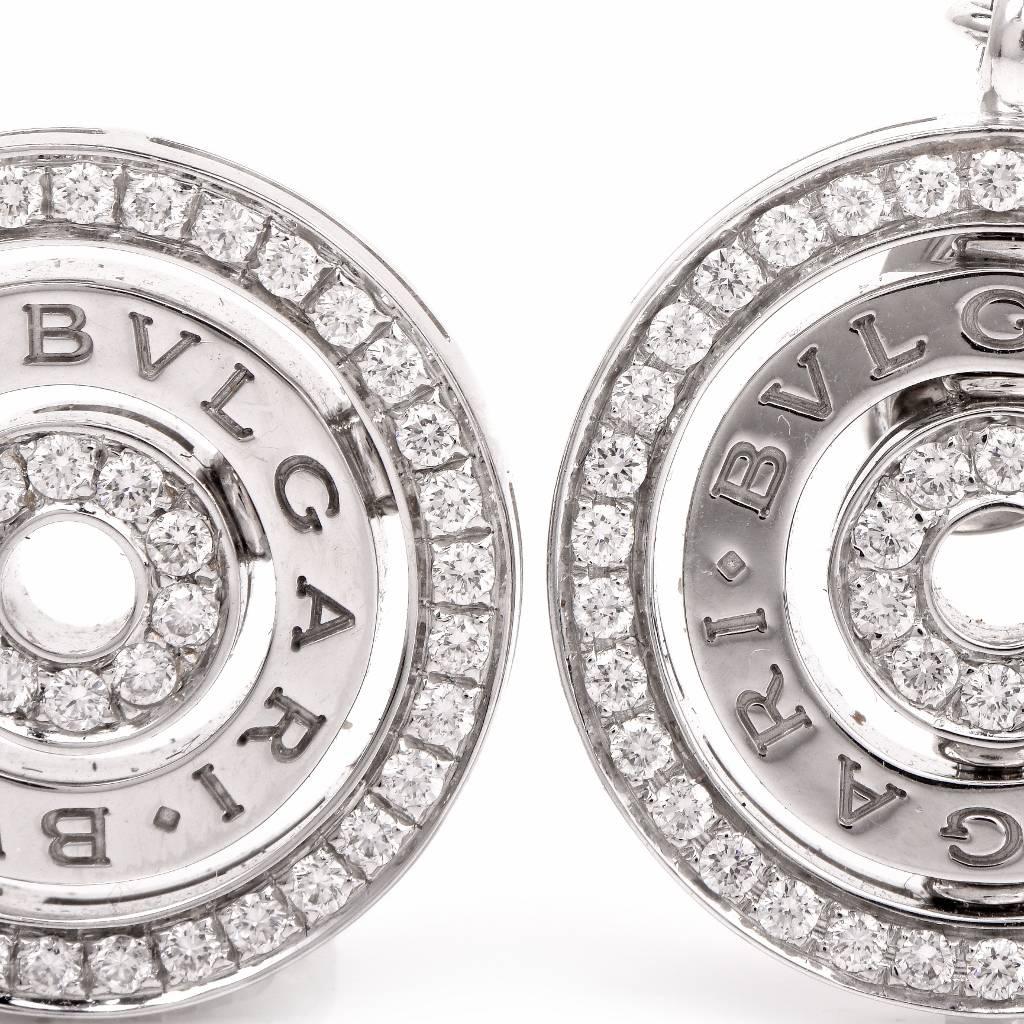 Bulgari Cerchi Astrale Diamond Platinum Bvlgari Earrings In Excellent Condition In Miami, FL