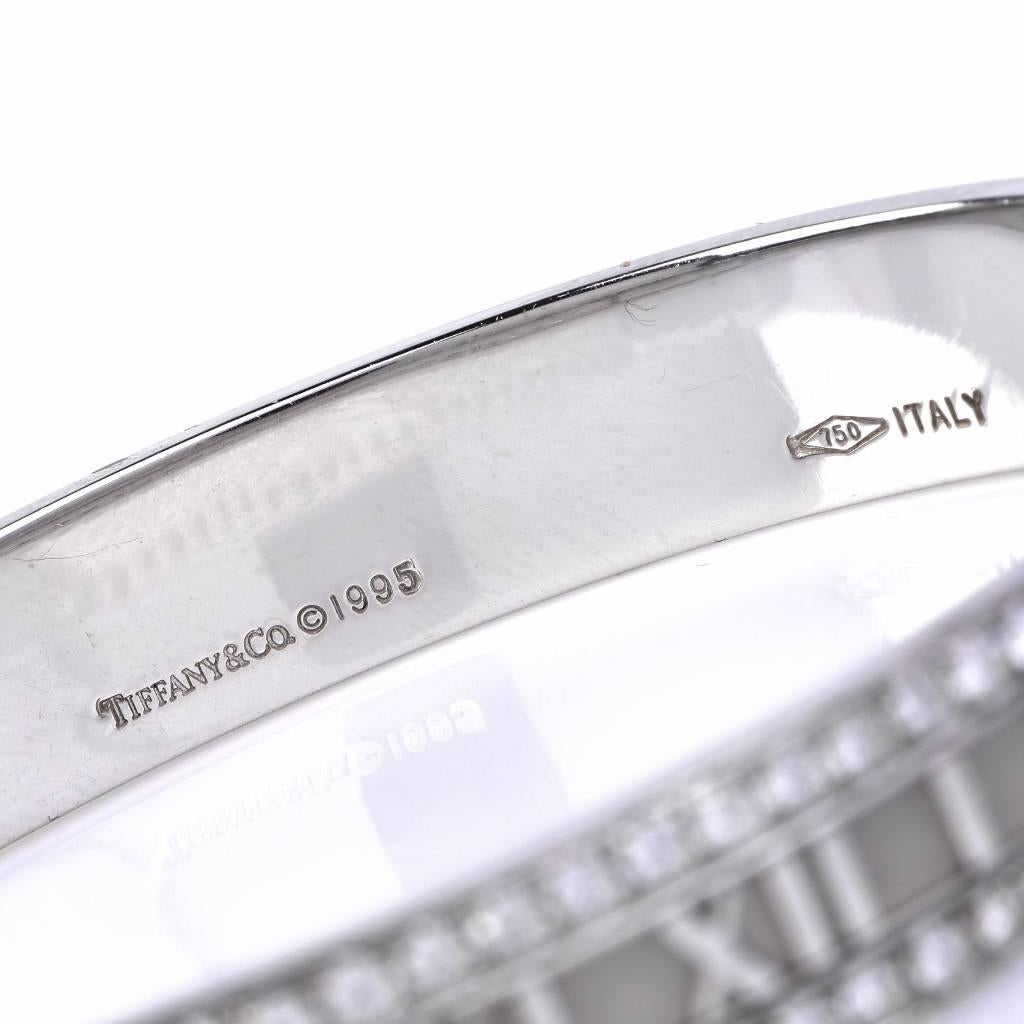 Women's Tiffany & Co. Atlas Collection 2.46 Carats Diamond Gold Bangle Bracelet