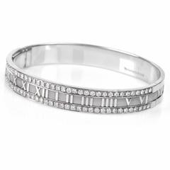 Tiffany & Co. Atlas Collection 2.46 Carats Diamond Gold Bangle Bracelet
