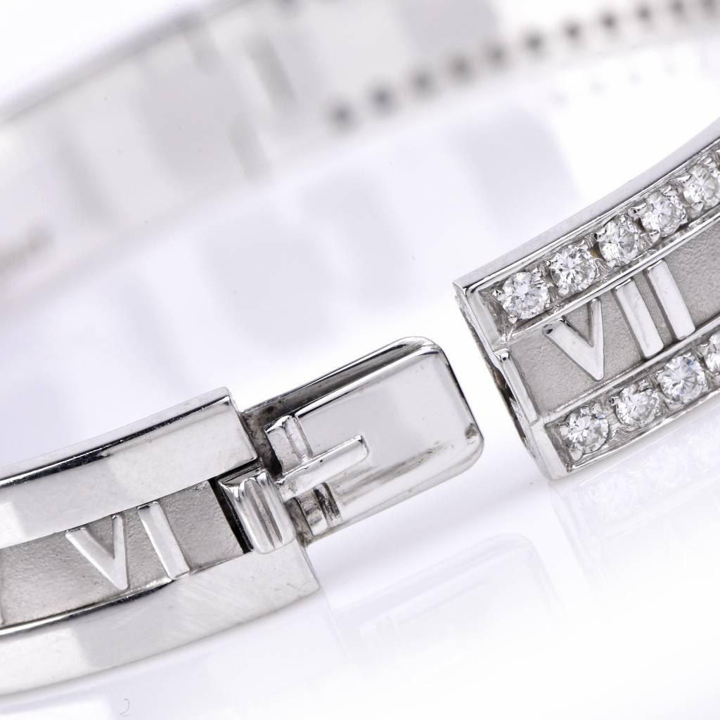 Tiffany & Co. Atlas Collection 2.46 Carats Diamond Gold Bangle Bracelet 1