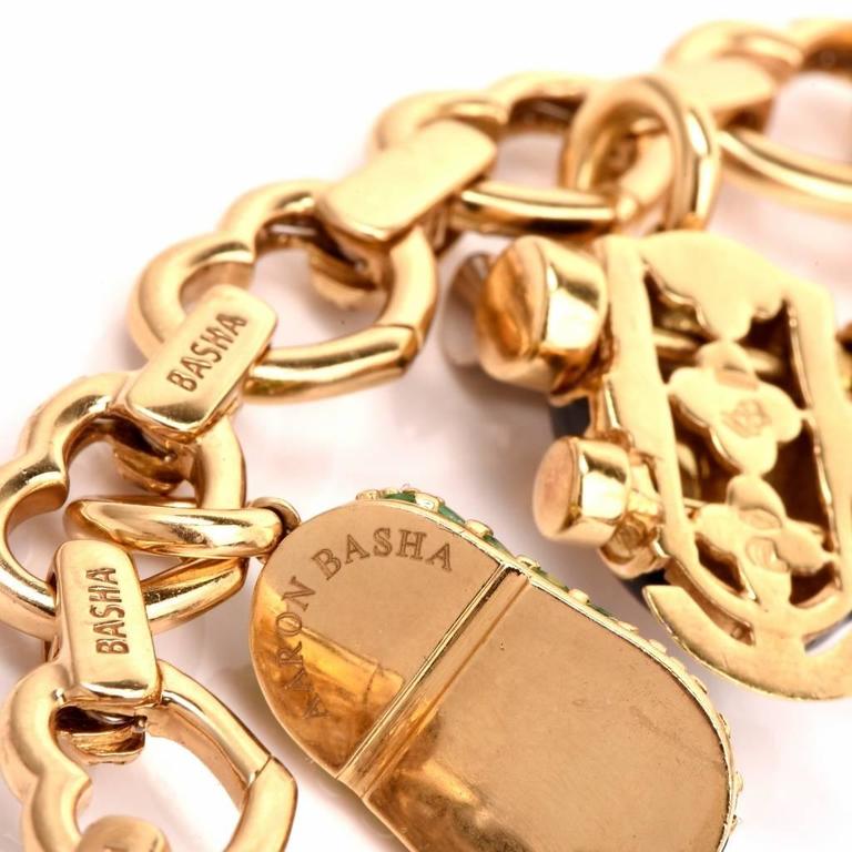 Wonderful Aaron Basha Diamond Shoes Charm Bracelet For ...