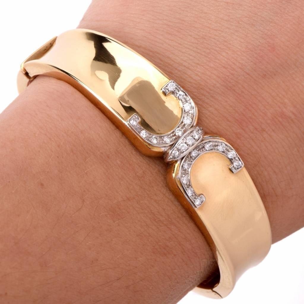 Diamond Gold Bangle Bracelet 1