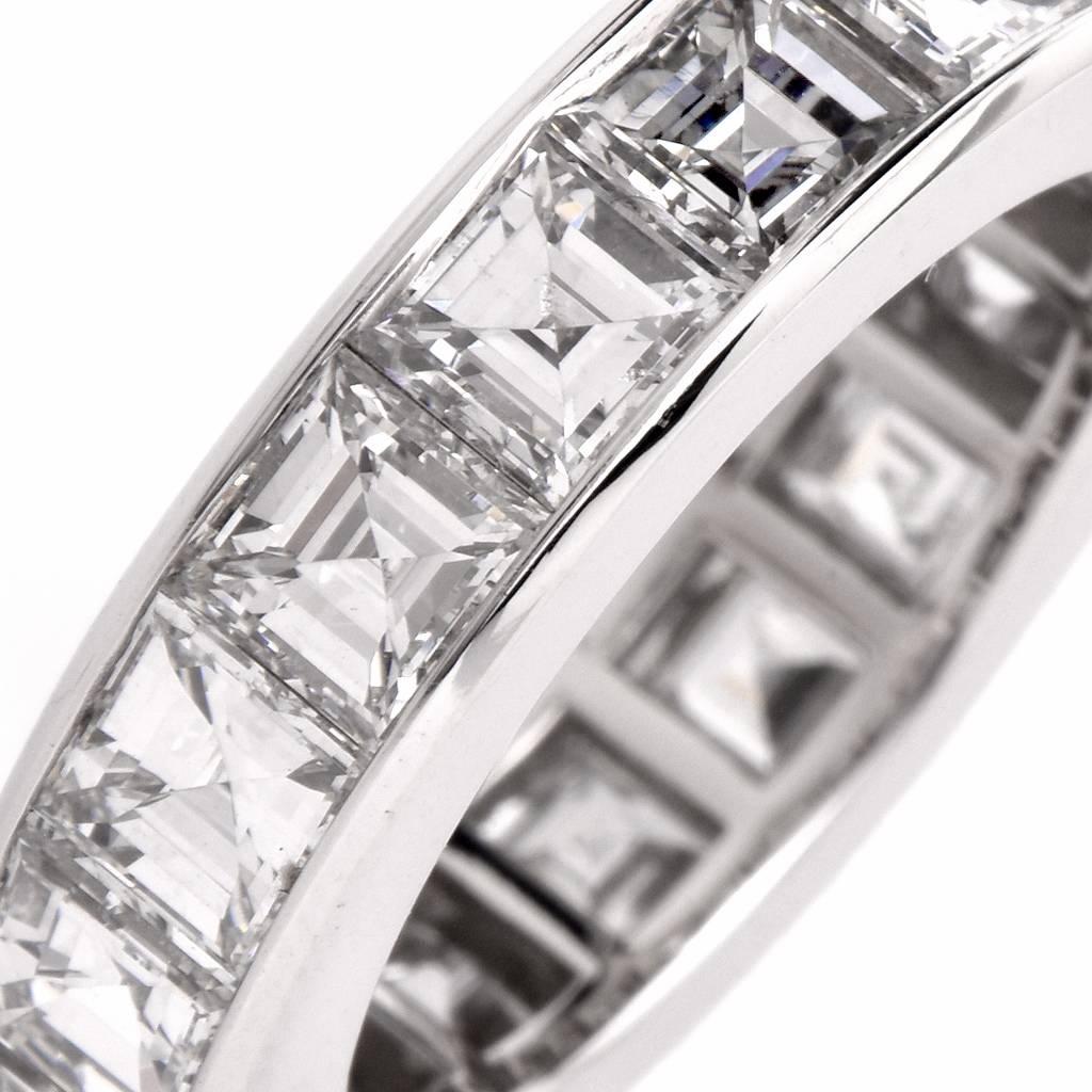 Women's Asscher Diamonds Platinum Eternity Band Ring