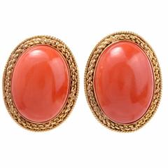 Vintage Natural Coral Clip-on Earrings