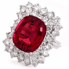 13.31carat Pink Tourmaline Diamond Ballerina Cocktail Platinum Ring
