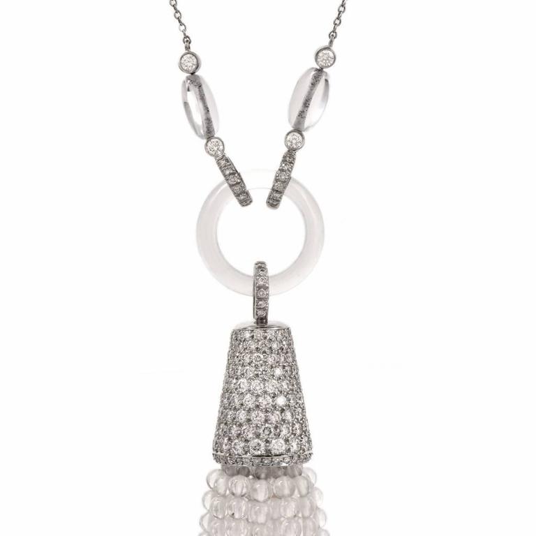 Tiffany And Co Platinum Tassel Diamond Rock Crystal Necklace For Tiffany Co Platinum Tassel Diamond Rock Crystal Necklace For 2