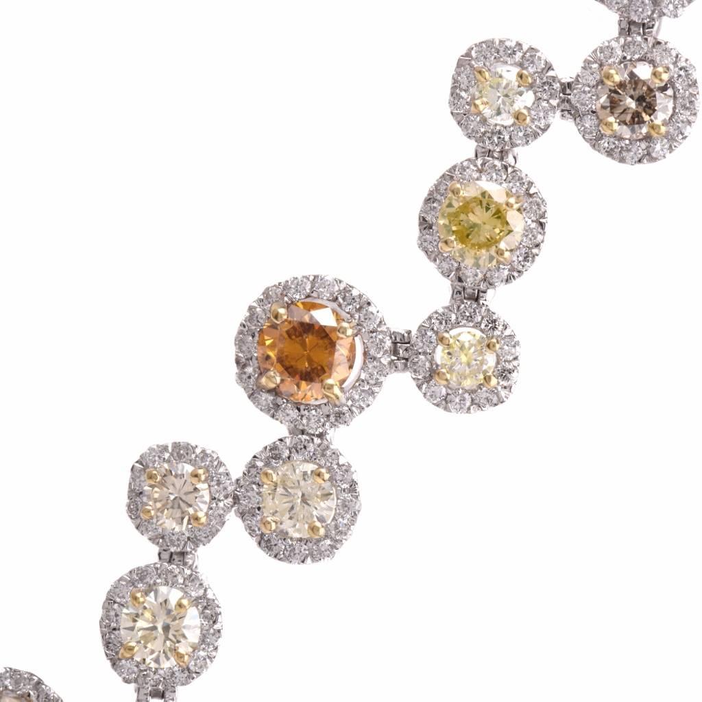 GIA Certified Fancy Diamond Bubbles Bracelet﻿ In Excellent Condition In Miami, FL