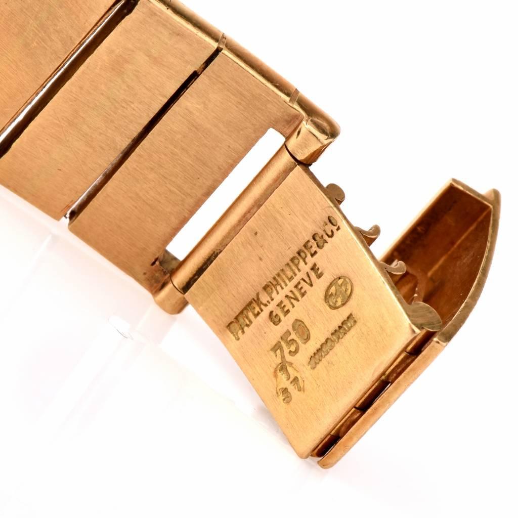 This Collectable Rare Vintage Patek Phillipe watch ref #2540, is crafted in solid 18K yellow gold.

It features automatic self winding movement, with nickel lever, gyromax balance, 30 jewels, 18k gold rotor, precision regulator, adjusted to heat,