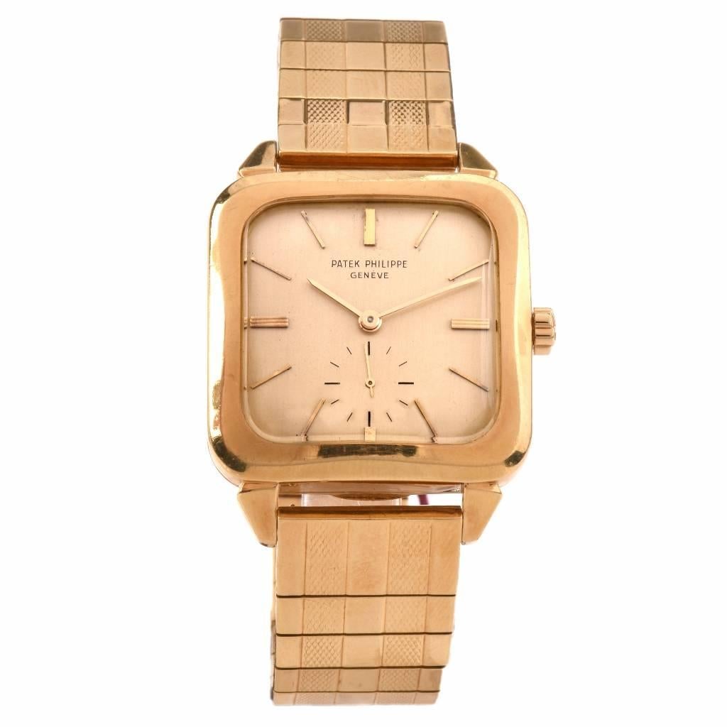 Patek Philippe Yellow Gold Cushion Automatic Wristwatch Ref 2540
