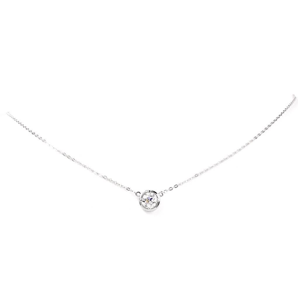 1.33 Carats Old European Diamond By Yard Platinum Choker Necklace In Excellent Condition In Miami, FL