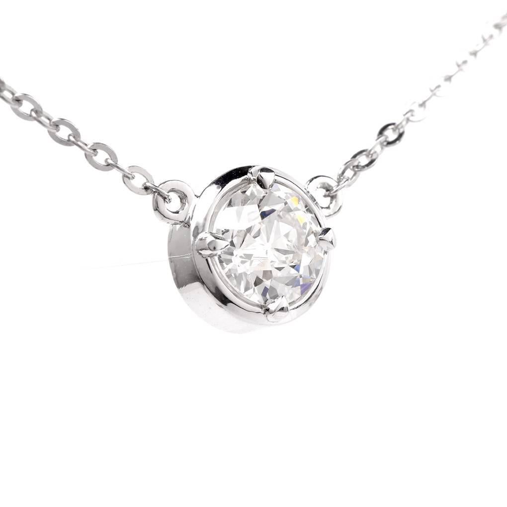 Women's 1.33 Carats Old European Diamond By Yard Platinum Choker Necklace