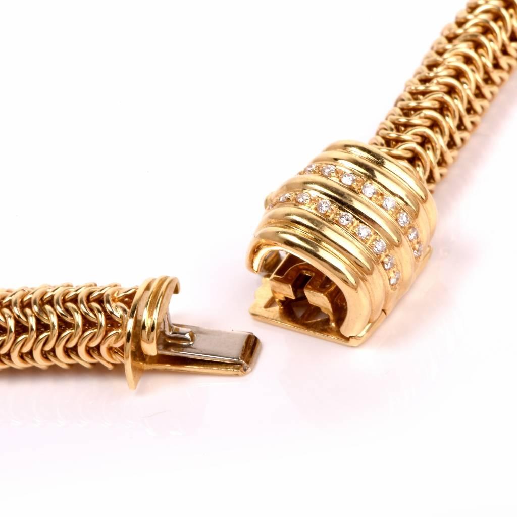 1980er Jahre Tiffany & Co. Choker-Halskette mit Diamanten aus Gold Damen