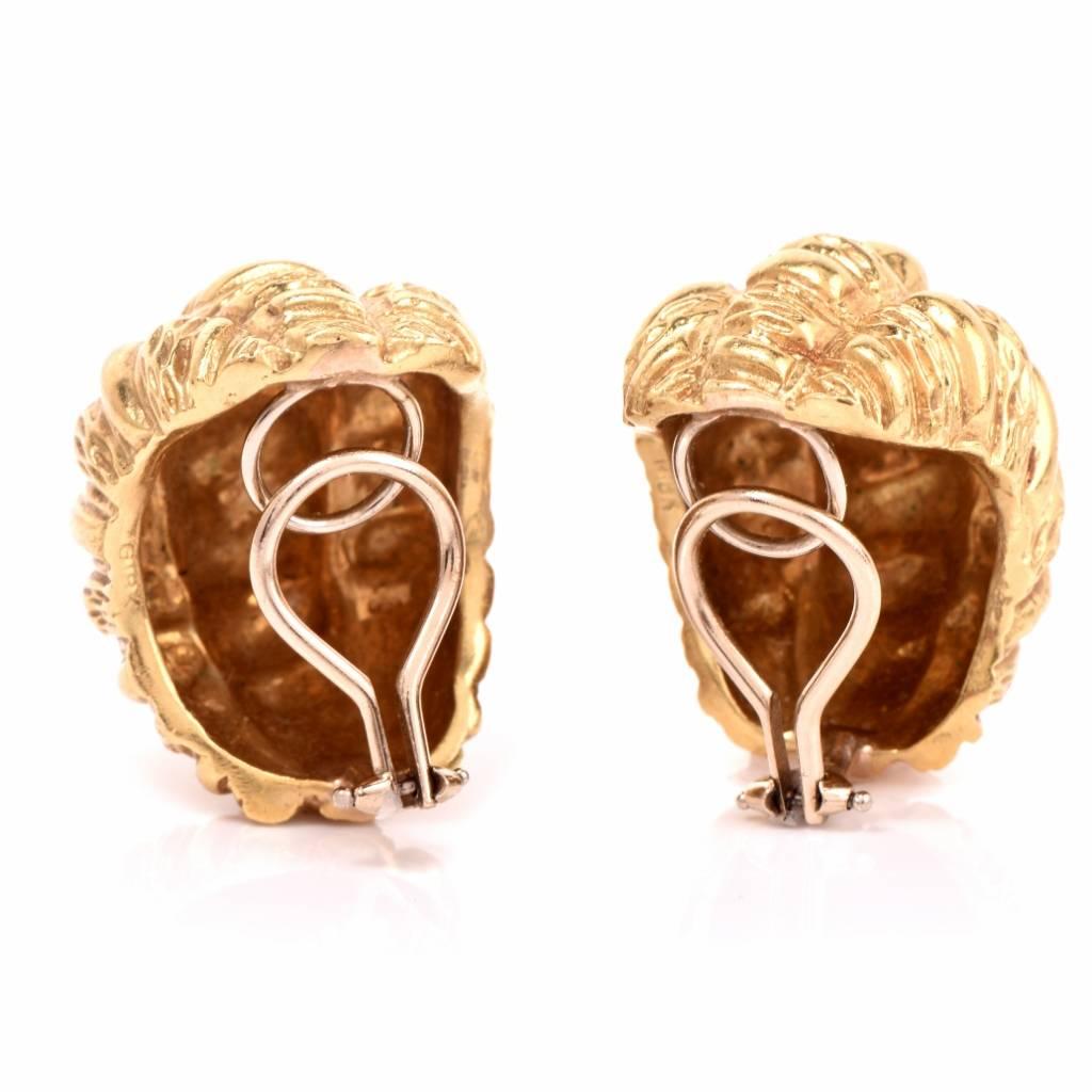 1970s Half Hoop Bombé Clip-Back Gold Earrings 1