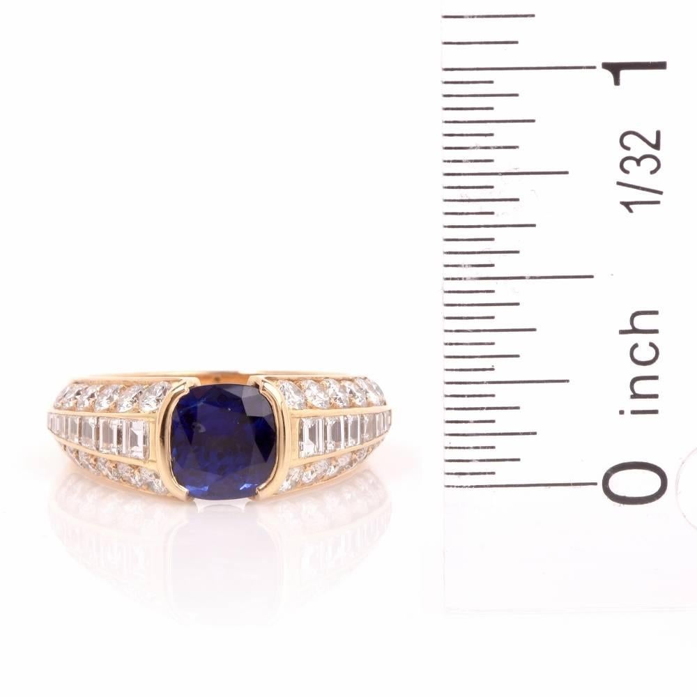 1980s French Sapphire Gold Ring 3