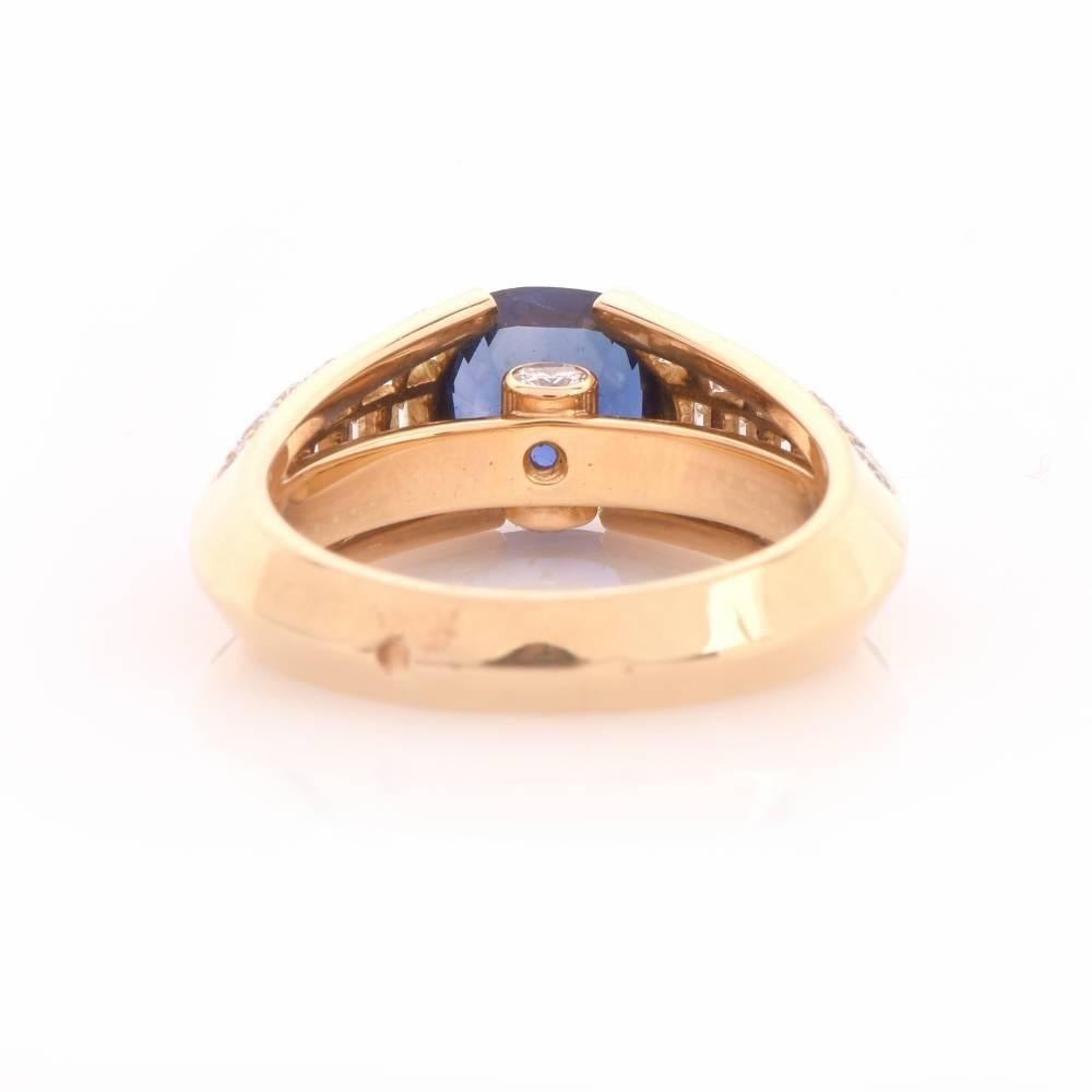 1980s French Sapphire Gold Ring 6