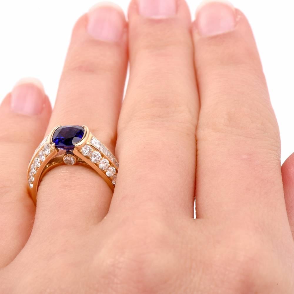 1980s French Sapphire Gold Ring 4