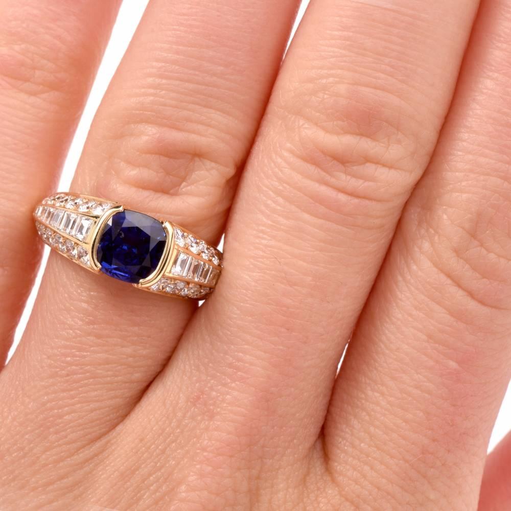 1980s French Sapphire Gold Ring 5