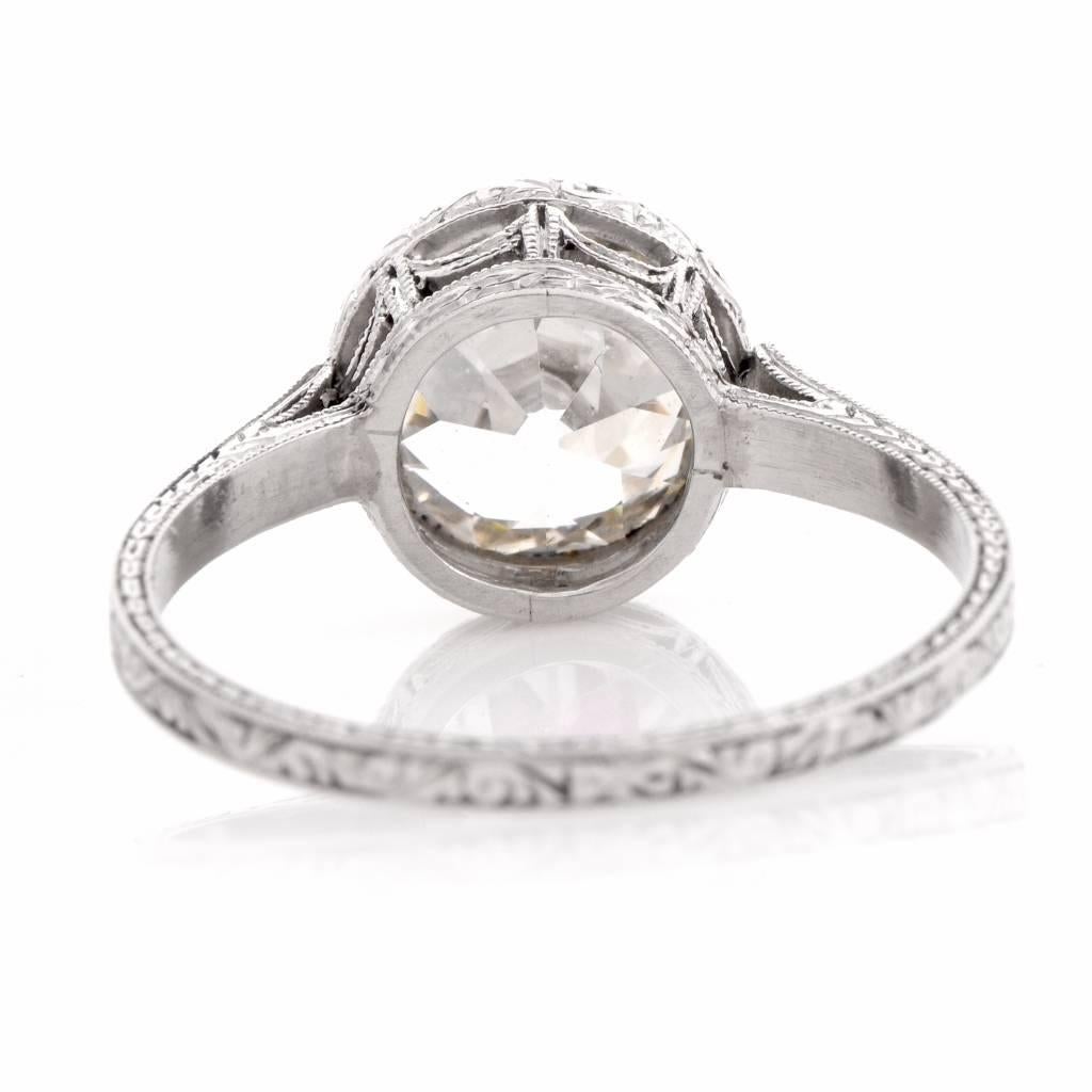 1930s Antique Diamond Platinum Engagement Ring 1