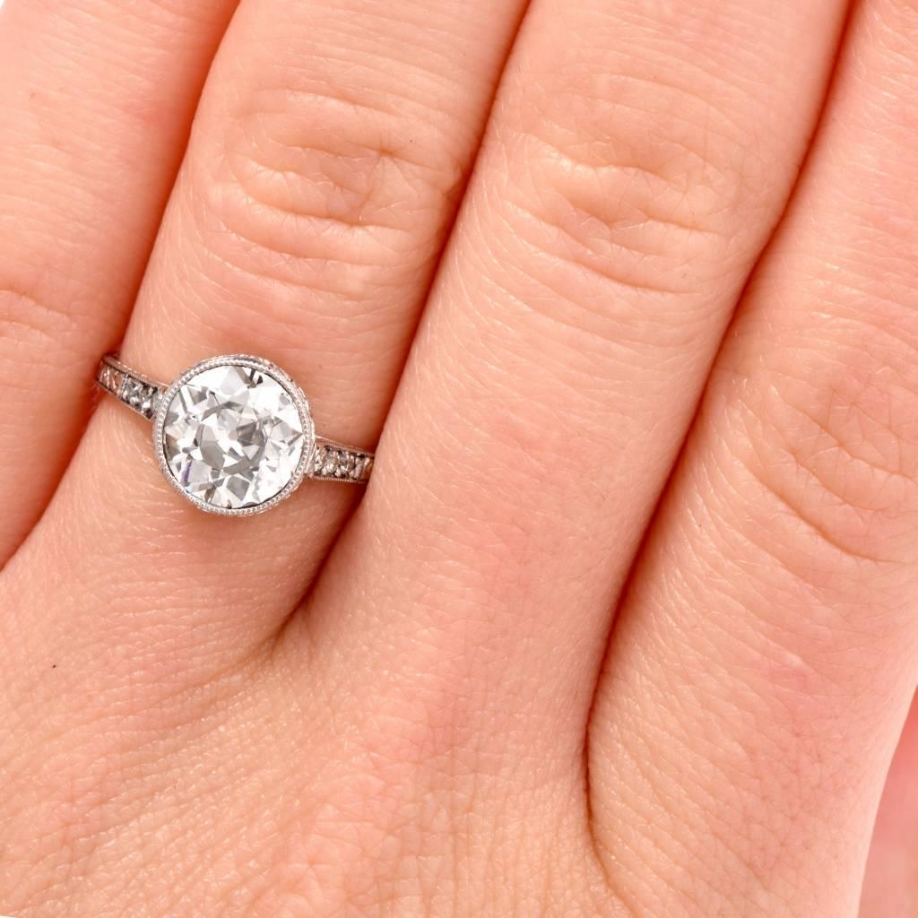 1930s Antique Diamond Platinum Engagement Ring 3