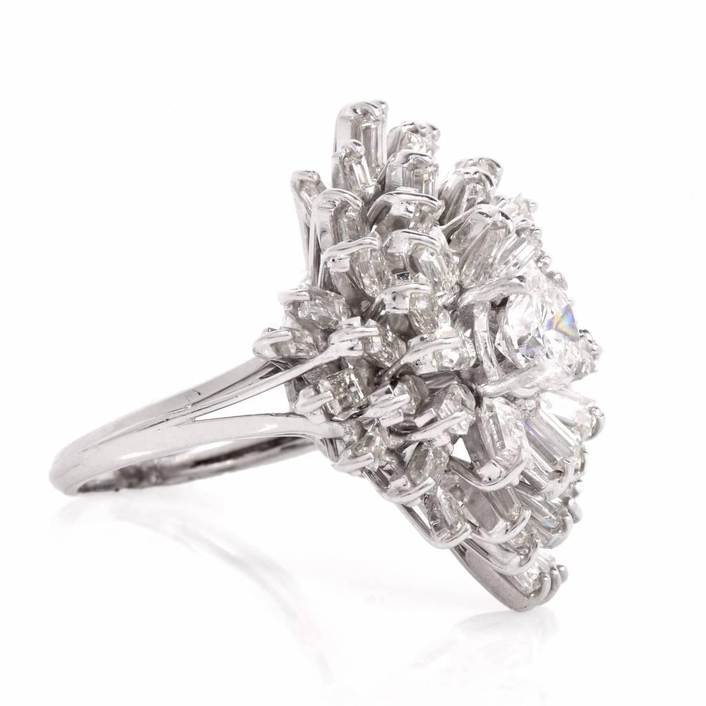 large cluster diamond ring