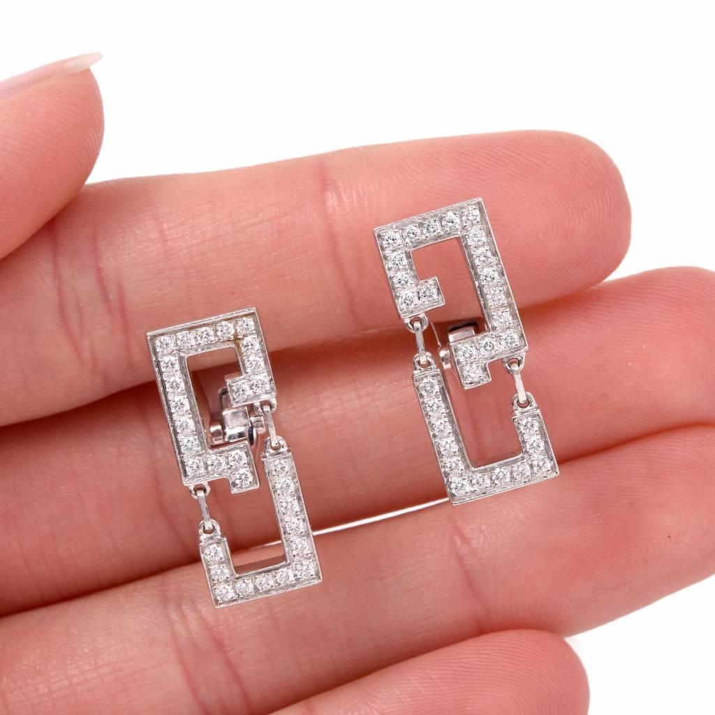 Women's Cartier Le Baiser du Dragon Diamond Gold Earrings