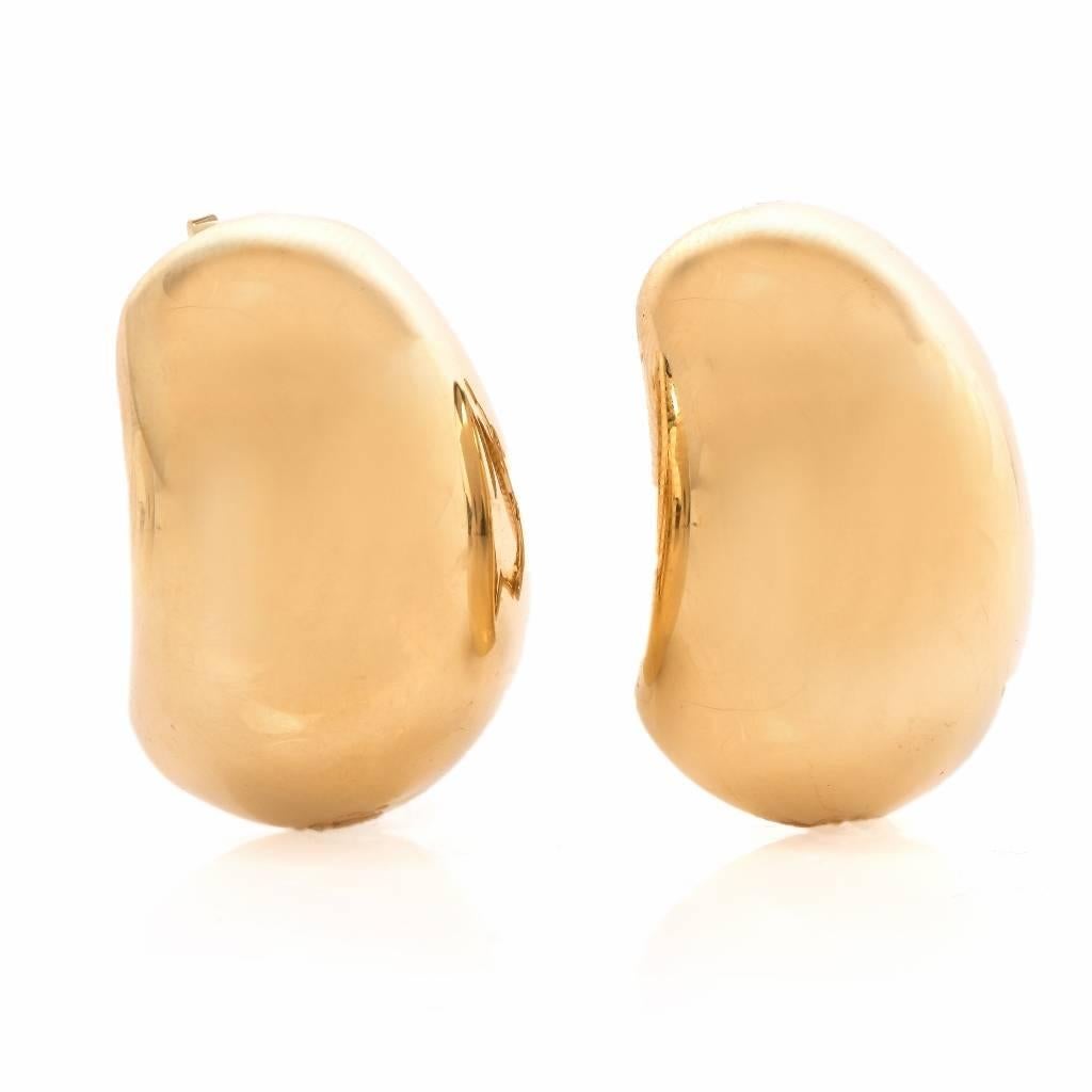 Women's 1980s Tiffany & Co. Half Hoop Bombé Gold Earrings