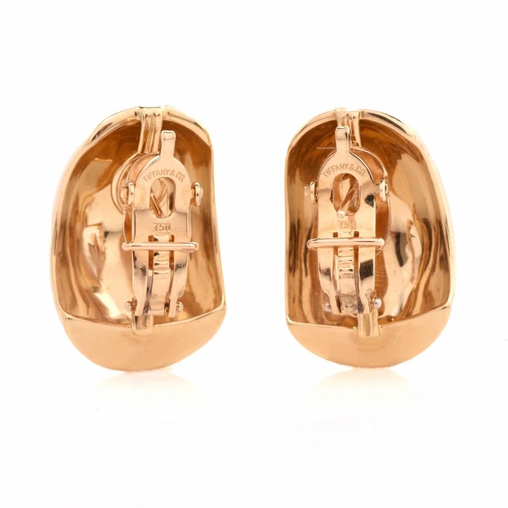 1980s Tiffany & Co. Half Hoop Bombé Gold Earrings 2