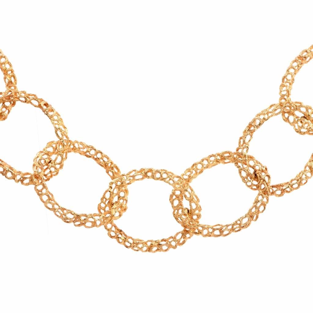 1960s Tiffany & Co. Gold Intertwined Chain Opera Length Necklace 1