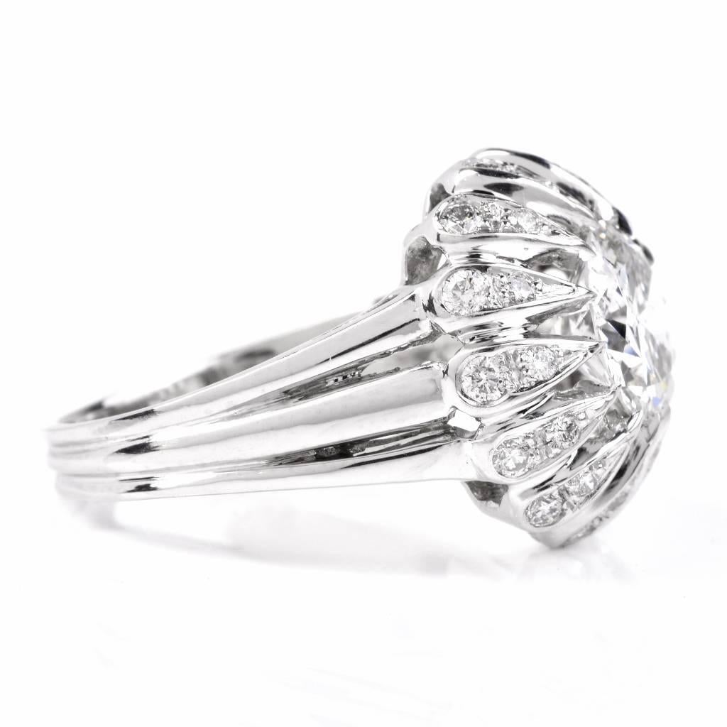 Women's 2.24 Carat Diamond Platinum Engagement Ring