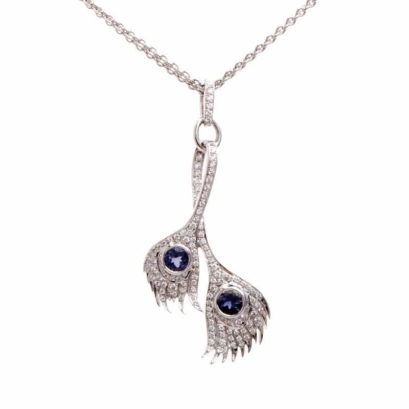 peacock diamond pendant