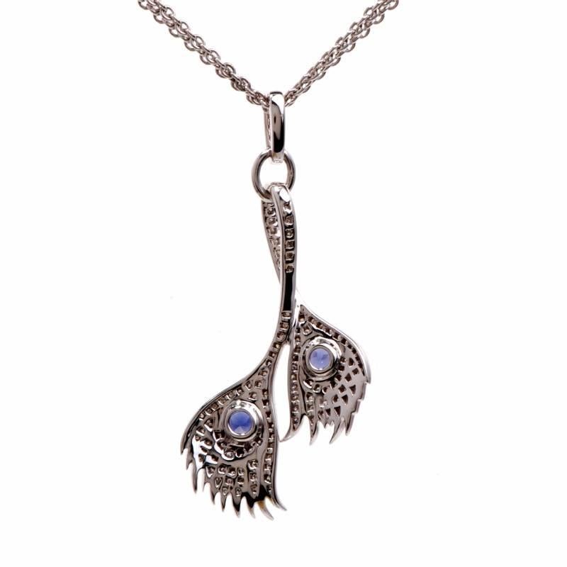 Carrera y Carrera Peacock Collection Diamond Tanzanite Gold Pendant Necklace In Excellent Condition In Miami, FL