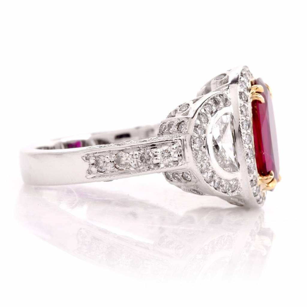 Women's 21st Century Ruby Diamond White Gold Ring