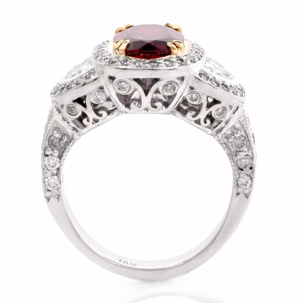21st Century Ruby Diamond White Gold Ring 1